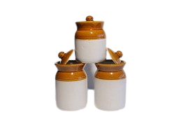 Ceramic Jars with Lid and Multipurpose Barni for chutney | Pickle |Spice Storage Container| dining Table Container Set [500 ml]