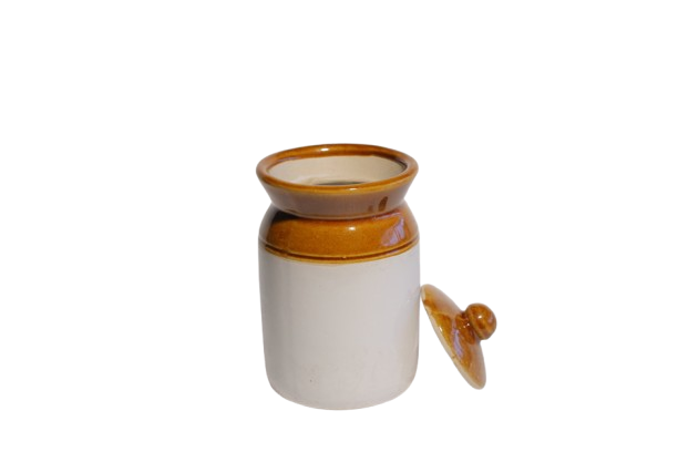  Ceramic 1 kg  Pickle Jar with Lid | Dining Table Container | Canister | Barni  (Pack of 1)