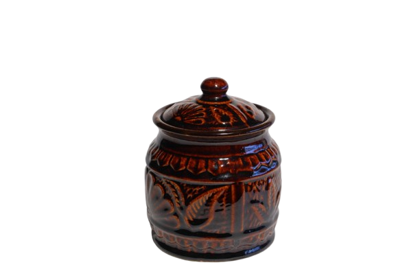 VINS Art HOUSE Ceramic Pickle Jar & Salt Jar (1000 ml Brown )