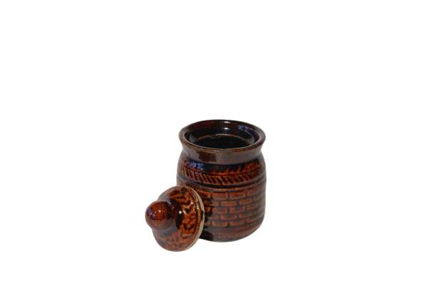 VINS Chocolate Brown Ceramic Salt & Pickle Jar ( 800 ml ) 