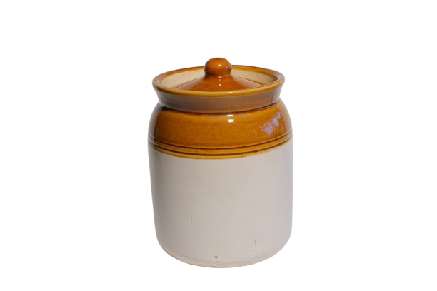 Handicrafts Ceramic Pickle Jars with Lid | Barni Achar Containers Storage Jar for Spice Pickle Chatni Acher ( 2litter)