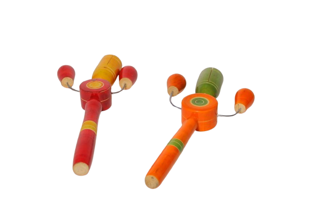 Mann Vaasam Wooden Shaker Toys | Colorful Wooden Musical Toys | TikTik Set of 2