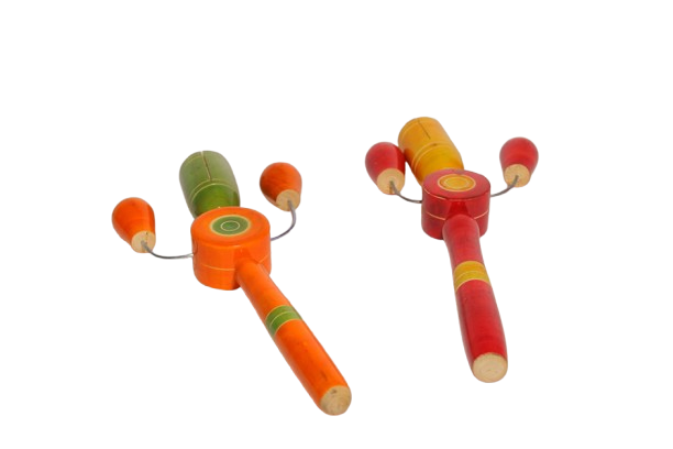 Mann Vaasam Wooden Shaker Toys | Colorful Wooden Musical Toys | TikTik Set of 2