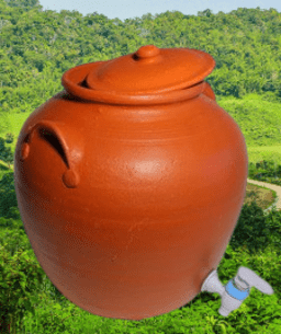 Mann Vaasam Clay Water Pot | Matka | Water Jar | 12 Ltr. with water Cup