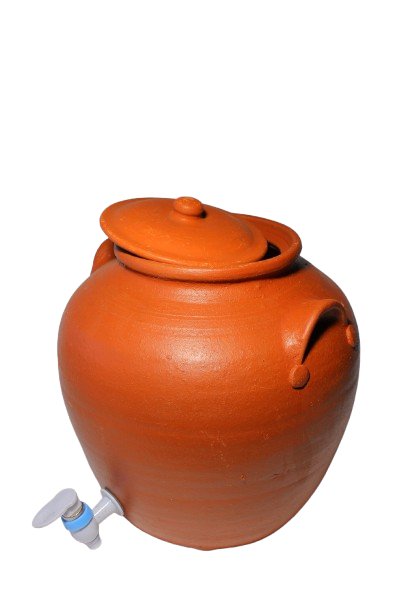 Mann Vaasam Clay Water Pot | Matka | Water Jar | 12 Ltr. with water Cup