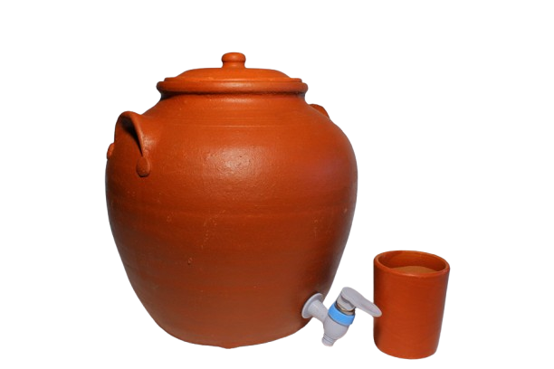 Mann Vaasam Clay Water Pot | Matka | Water Jar | 12 Ltr. with water Cup