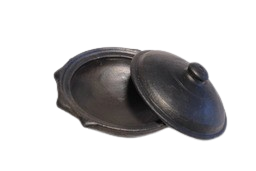 Clay Appam Maker with Lid | Clay Appachatti | Clay Appam Chatti with Handle for Cooking