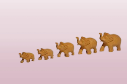 Vins Traditional Wooden Elephant Set of 5 