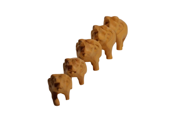 Vins Traditional Wooden Elephant Set of 5 