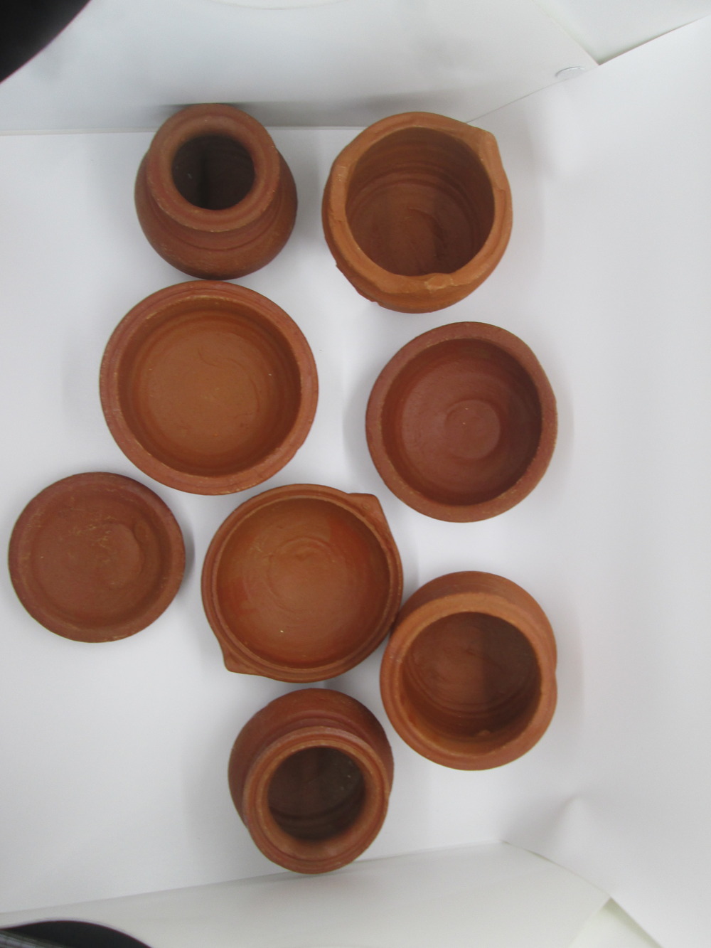 Earthen Clay Medium Size Miniature Cookware for Cooking | terracotta Kitchen Play Set ( 8 pieces in A set )