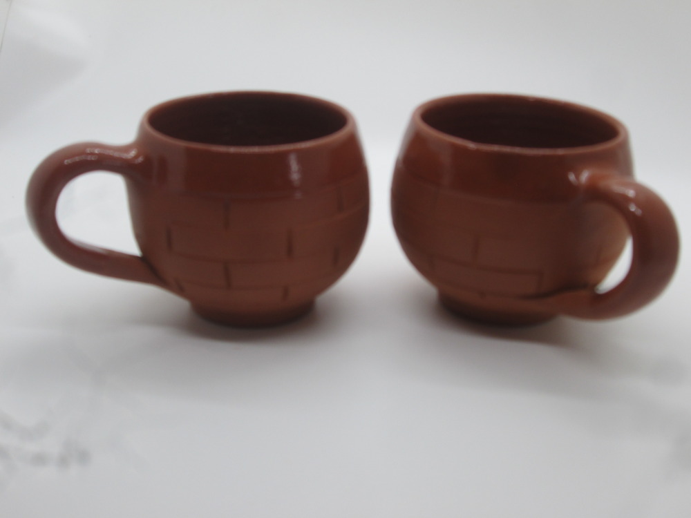 Vins Organic Terracotta Handmade Clay Tea Cup set of 2