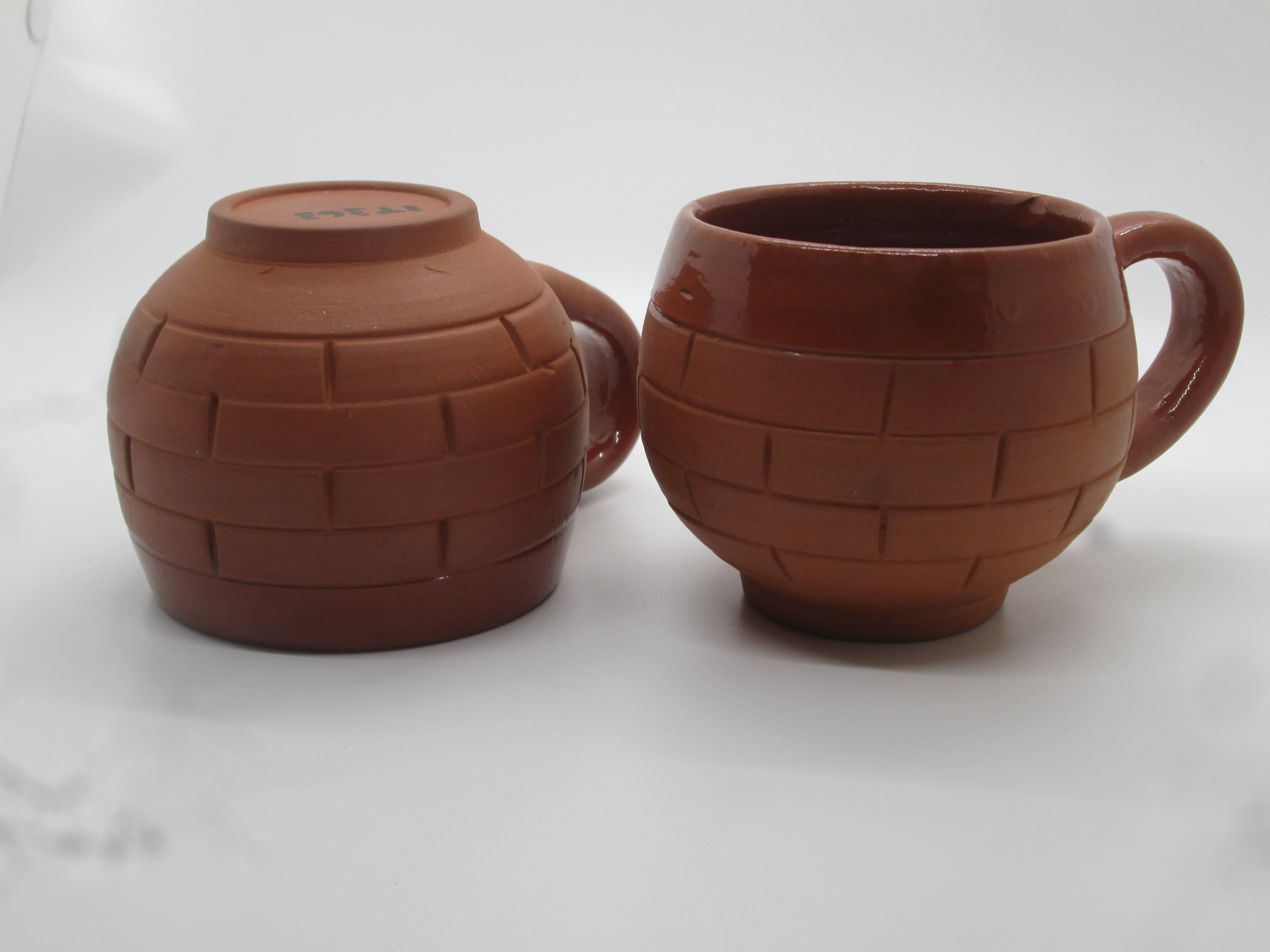 Vins Organic Terracotta Handmade Clay Tea Cup set of 2