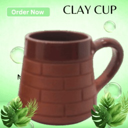 Terracotta Coffee Mug | Organic clay Tea Cup set of 2