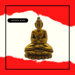 Terracotta Clay Gold Colored Buddha Status for Home Decor Showpiece  