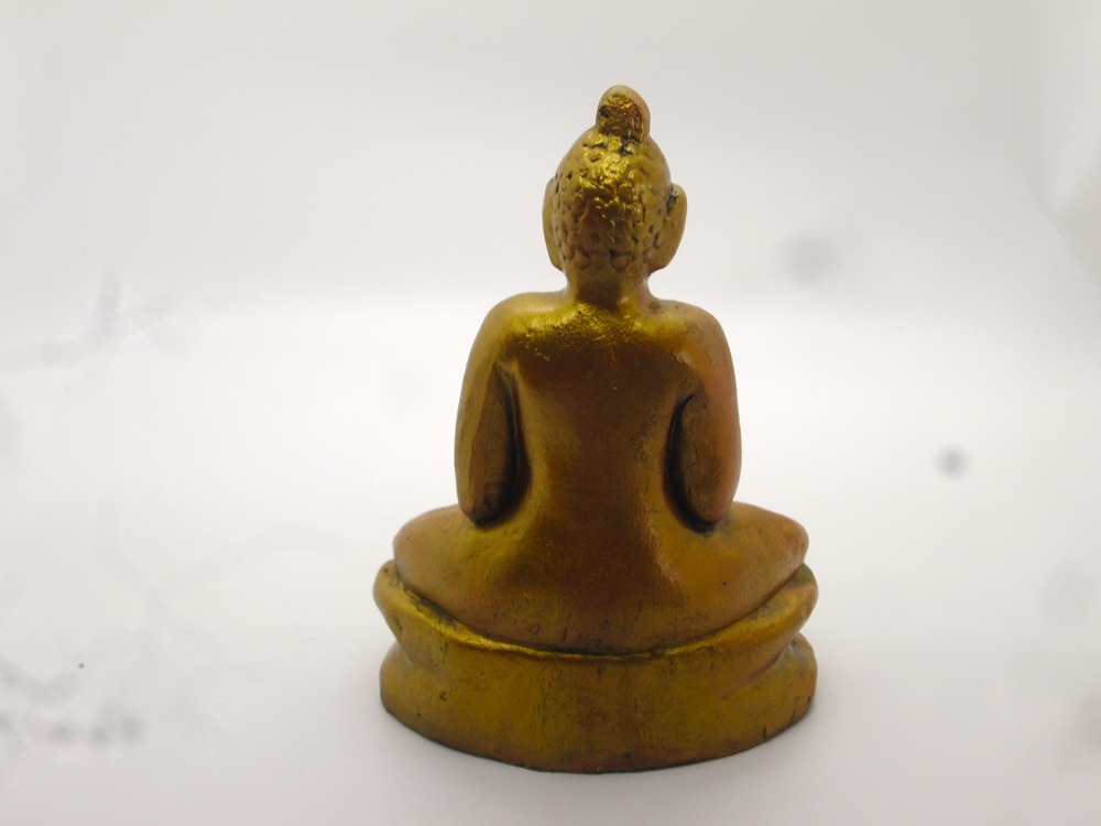 Terracotta Clay Gold Colored Buddha Status for Home Decor Showpiece  