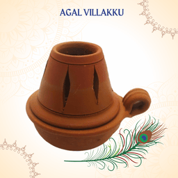 Agal Vilakku with lid in clay clay diya with cover diya with lid Pack of 2