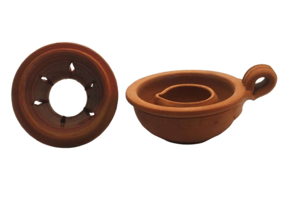 Agal Vilakku with lid in clay clay diya with cover diya with lid Pack of 2