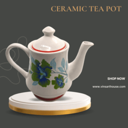  VAH Handmade ceramic teapot [1000ML Blossom Printed tea Pot 