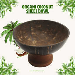 Coconut Shell Wooden Serving Bowl | Ice Cream Bowl | Handmade Table Ware Natural Home Decor