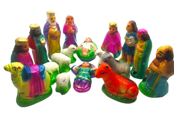 Pop Christmas Nativity Decoration Figures set 4 inch | Standard Multicolor 18 pcs