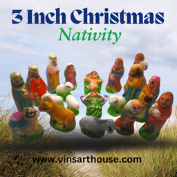 Pop Crib Set | Nativity Set | Baby Jesus Statue Mother Mary Statue Nativity Scene Christmas Decoration Kudil Set 3 inch multicolor 