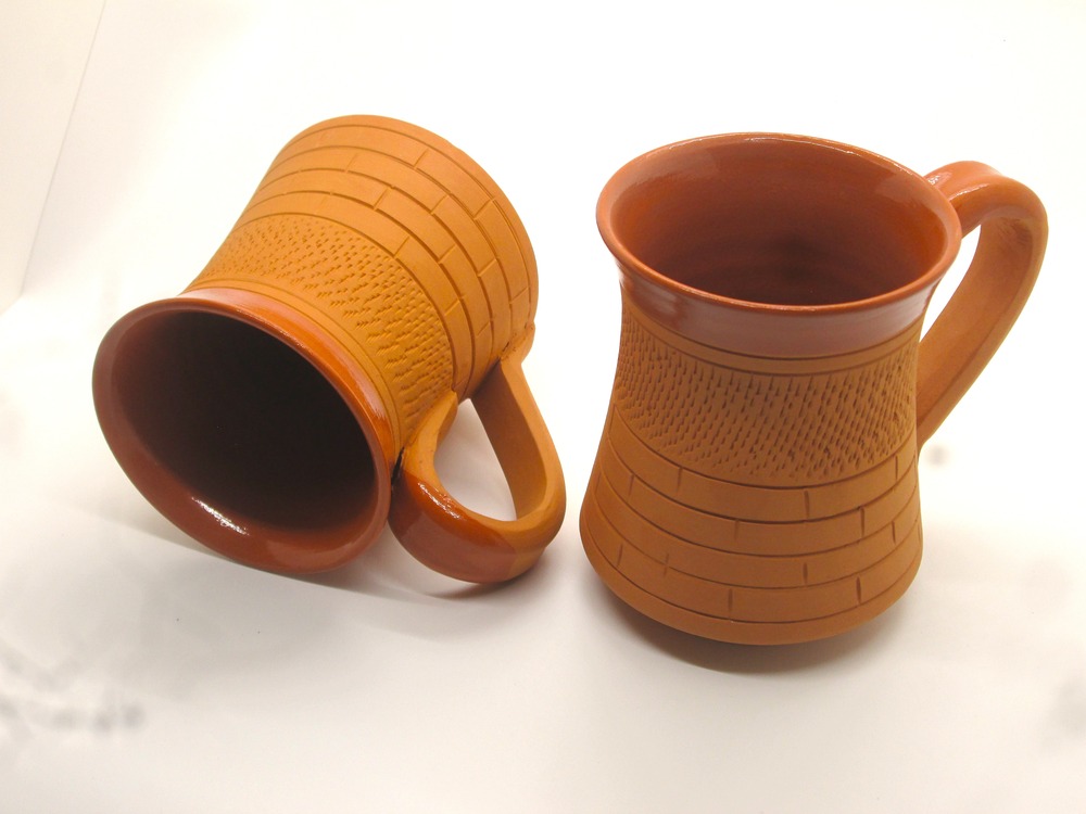 Natural Clay Milk | Big Coffee Mug | Terracotta Handmade 250 ml set of 2