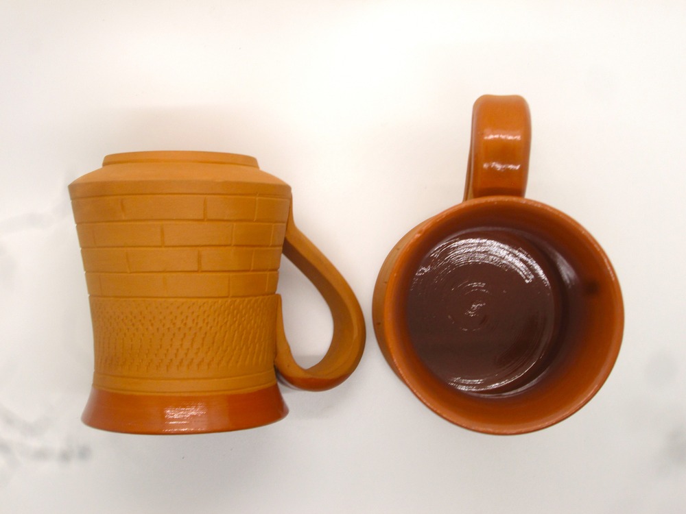 Natural Clay Milk | Big Coffee Mug | Terracotta Handmade 250 ml set of 2