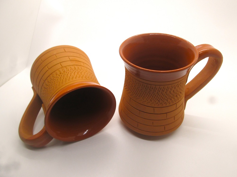 Natural Clay Milk | Big Coffee Mug | Terracotta Handmade 250 ml set of 2