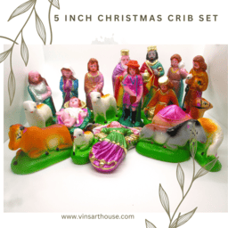 18 Piece premium Pop | Christmas Nativity crib set | Kudil set | Christmas Decor 5 inch Set