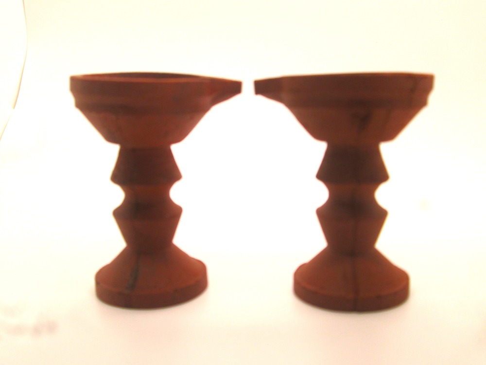 Mann Vaasam Handmade Clay pooja Diya Set of 2