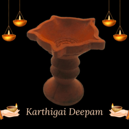 Handmade Terracotta Diya with Stand for Puja & Festival | Diya for Karthigai Deepam Agal | Clay Diya Pack of 2