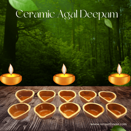 Ceramic Agal vilakku  | diyas for Karthigai Deepam & Diwali Pooja Deepam Pack of 10