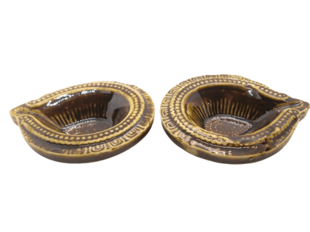 Graceful Fancy Diyas Festival Diwali Ceramic Diya Pack of 2 VAH Home Decor