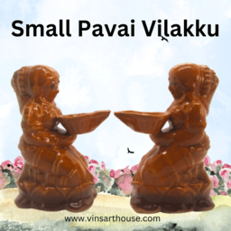 Small Size Ceramic Pavai Vilakku for Festival Home Decor Diya Pack of 2