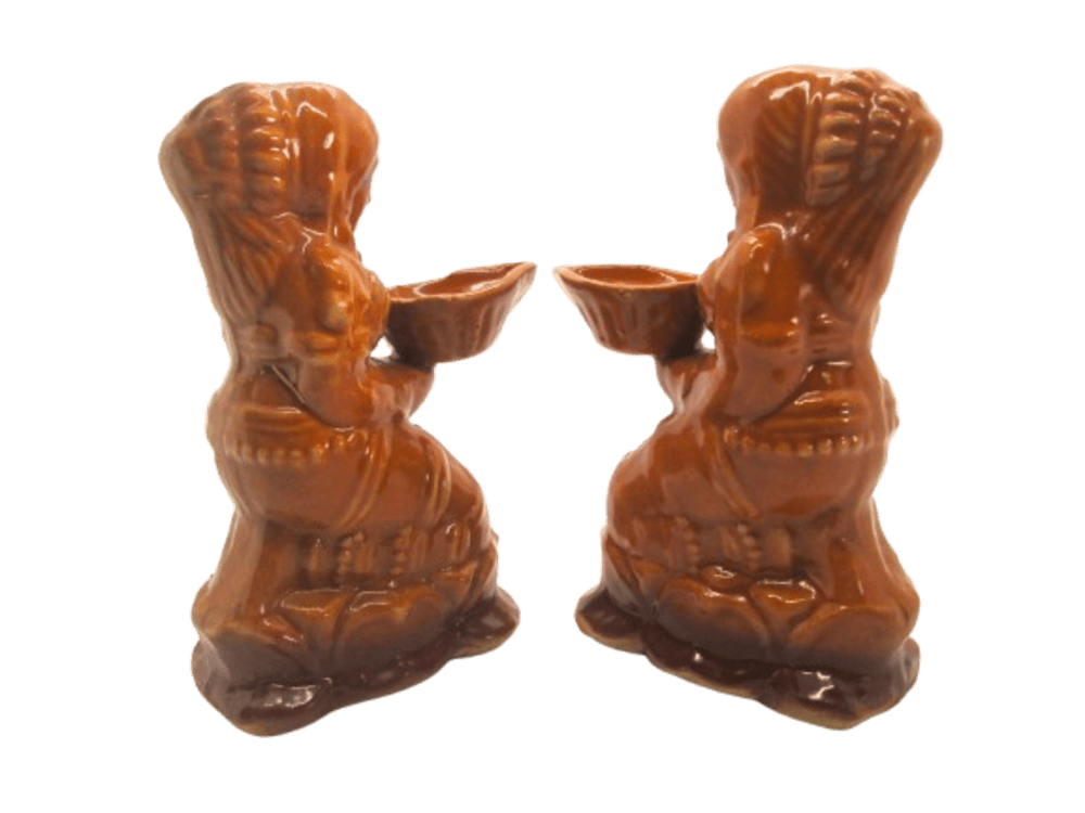 Small Size Ceramic Pavai Vilakku for Festival Home Decor Diya Pack of 2