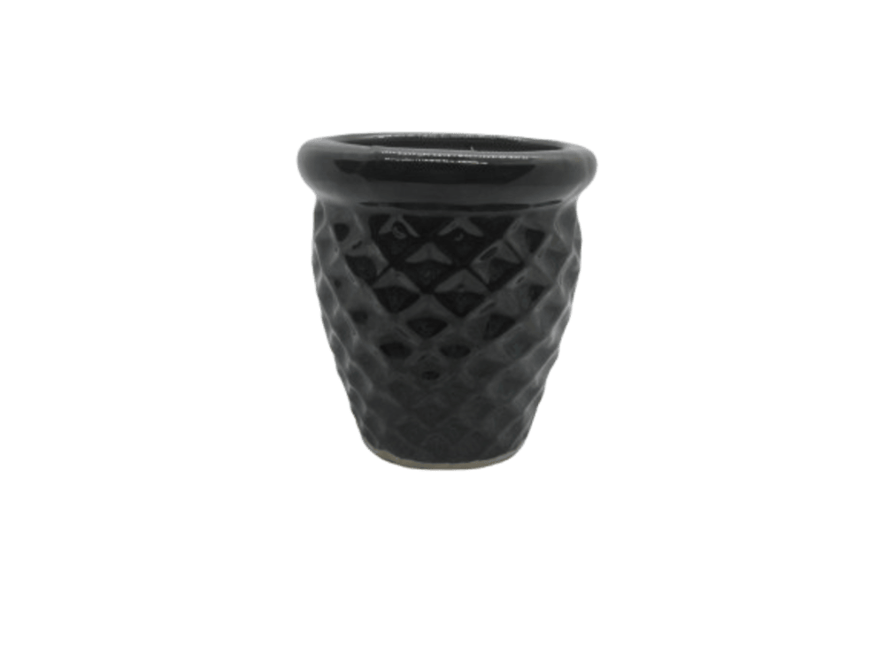 Black Color Table Top Ceramic Pot 4 inch