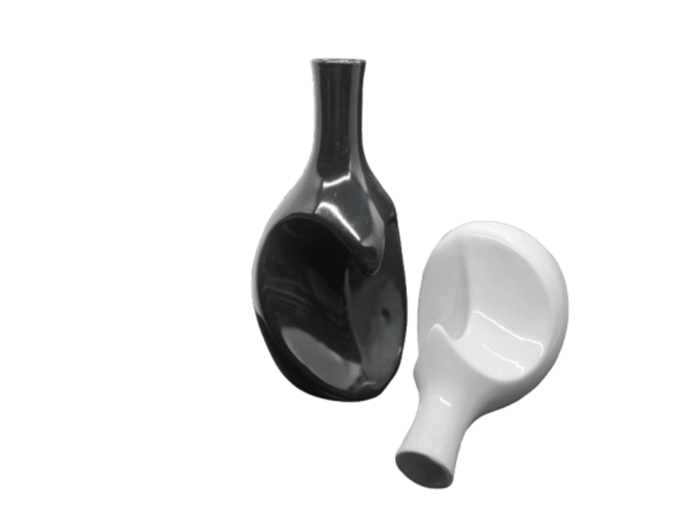 Black & White Ceramic Vase Set of 2 Heart Shaped vase | Farmhouse Decor | Home Decor | Vases for Your Bedroom | Office | Living Room | Bathroom