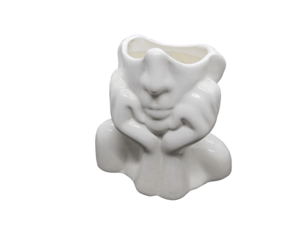 Decorative Ceramic Vase | White Face Flower Pot 6 inch