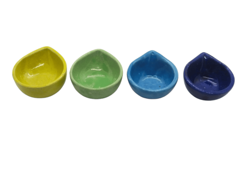 Multicolor Ceramic Deepam Agal Vilakku Set of 4