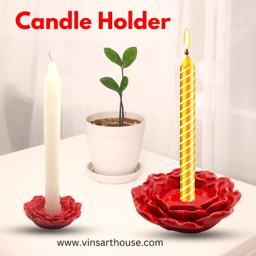 Ceramic Flower Candle Holder Lotus tealight Holder | Red 