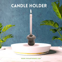 Mushroom Shape Ceramic Candle Holder Decorative Candle Stands for Wedding| Dinning | Party | Table Centerpieces | 4 inch Thick Candles 