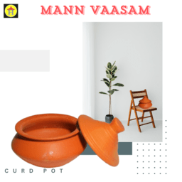 Mann Vaasam Handmade Earthen Clay Curd Pot | Pot with Lid | 500ml