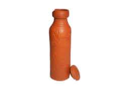 Vins Organic Clay Crafts Clay Water Bottle , Handcrafted Terracotta Water Bottle 1000 ml, Brown