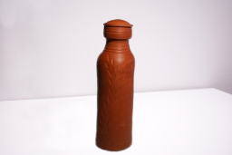 Vins Organic Clay Crafts Clay Water Bottle , Handcrafted Terracotta Water Bottle 1000 ml, Brown