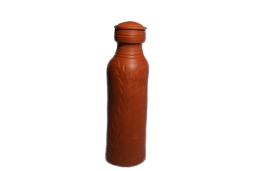 Vins Organic Clay Crafts Clay Water Bottle , Handcrafted Terracotta Water Bottle 1000 ml, Brown