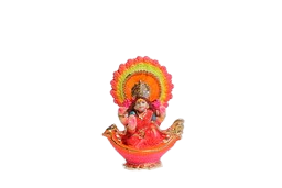 VAH Handicraft Terracotta Laxmi Murti & Laxkmi Ji with Singhasan Clay Lakshmi for Diwali & Golu Idols Puja