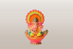 VAH Handicraft Terracotta Laxmi Murti & Laxkmi Ji with Singhasan Clay Lakshmi for Diwali & Golu Idols Puja