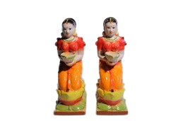 VAH Navaratri Golu Dolls Ceramic big Paavai Villakku set of 2