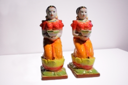 VAH Navaratri Golu Dolls Ceramic big Paavai Villakku set of 2