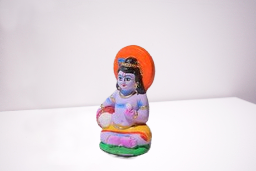 Handcrafted Goddess Butter pot Krishna 4inch Clay Idol Golu Doll for Krishna Jayanth Navaratri Puja | Lakshmi pooja Religious Idols 